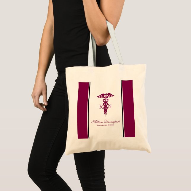 Bolso De Tela Símbolo médico simple de enfermería de Caducto Roj (Anverso (producto))