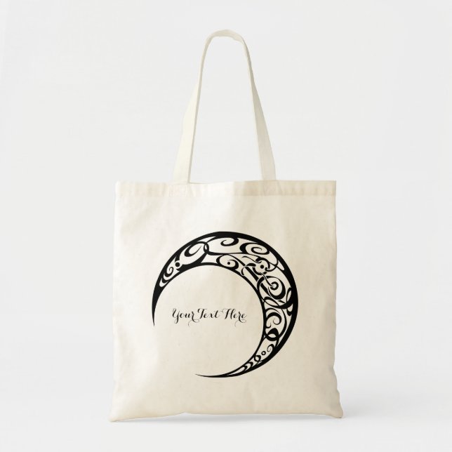 Bolso De Tela Símbolo tribal de luna personalizado (Frente)