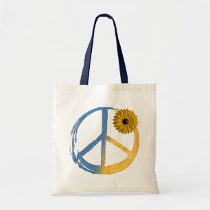 Bolso De Tela Símbolo ucraniano de paz Rótulo girasol guerra en 