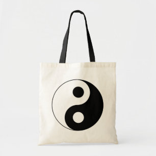 Bolso De Tela Símbolo Yin y Yang blanco y negro