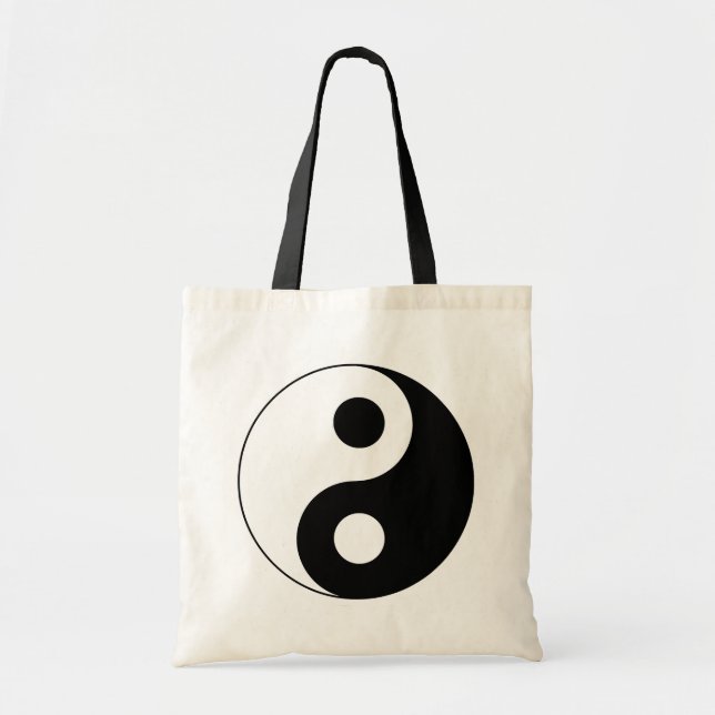 Bolso De Tela Símbolo Yin y Yang blanco y negro (Frente)
