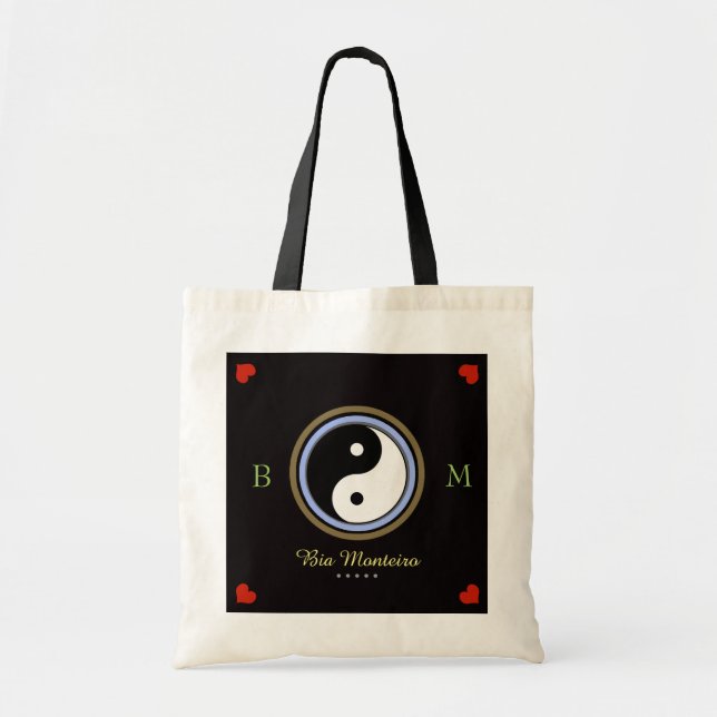 Bolso De Tela símbolo yin yang de amor, personalizado (Frente)
