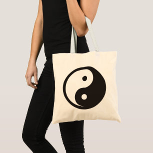 Bolso De Tela Símbolo Yin Yang - diseño de tatuajes sólidos
