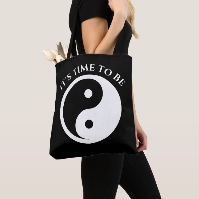 Bolso De Tela Símbolo Yin Yang - diseño de tatuajes sólidos 2 (Detalle)