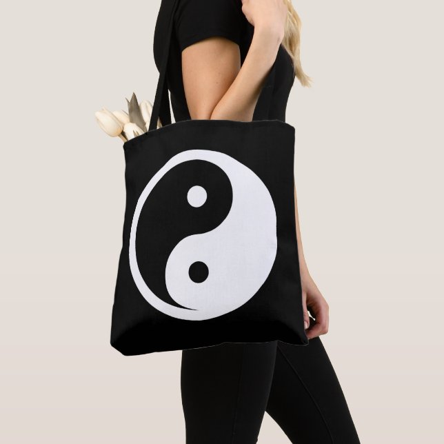 Bolso De Tela Símbolo Yin Yang - diseño de tatuajes sólidos 2 (Detalle)
