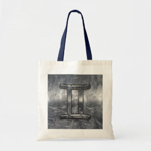 Bolso De Tela Símbolo zodiaco géminis en estilo angustiado