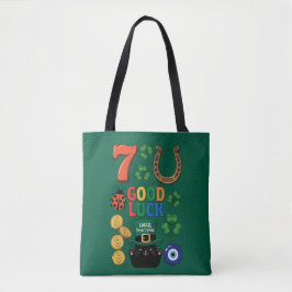 Bolso De Tela Símbolos de Buena Suerte y Gato Divertido