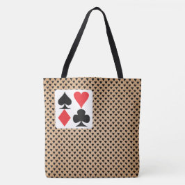 Bolso De Tela Símbolos de cartas Patrón Kraft corazones negros