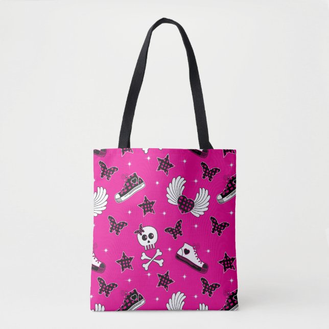 Bolso De Tela Símbolos de Emo (Anverso)