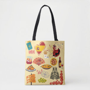 Bolso De Tela Símbolos de España para los amantes de los viajes