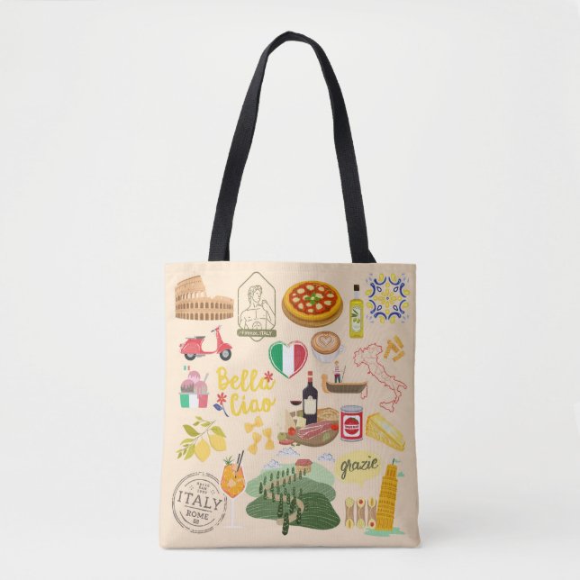 Bolso De Tela Símbolos de Italia (Anverso)