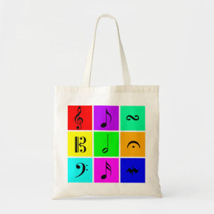 Bolso De Tela símbolos de música brillantes