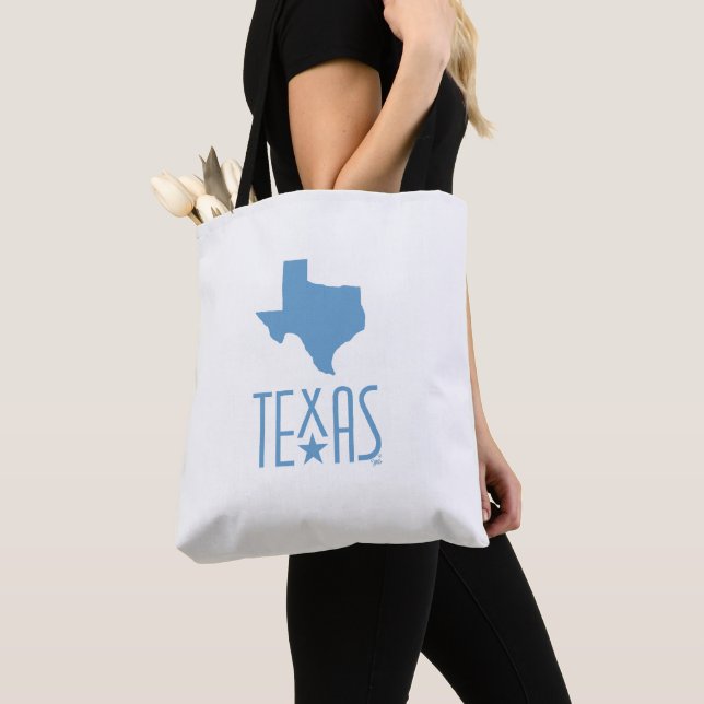 Bolso De Tela Símbolos de Texas, estado de Texas, azul (Detalle)