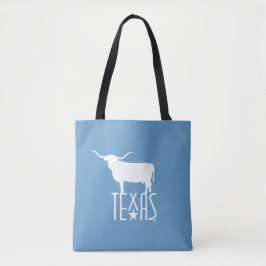 Bolso De Tela Símbolos de Texas, Longhorn, azul