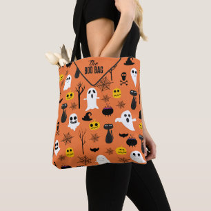 Bolso De Tela Símbolos fantasmales de Halloween