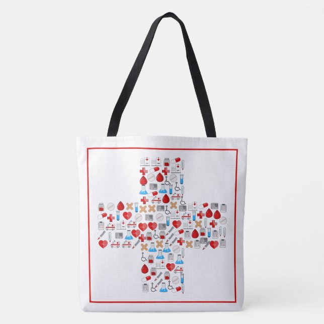 Bolso De Tela Símbolos médicos (Anverso)