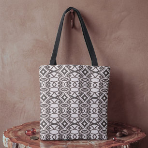 Bolso De Tela Simetría de diamante y óvalo chic