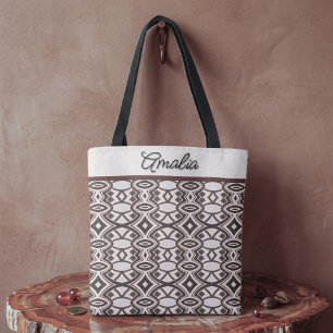 Bolso De Tela Simetría de diamante y óvalo chic