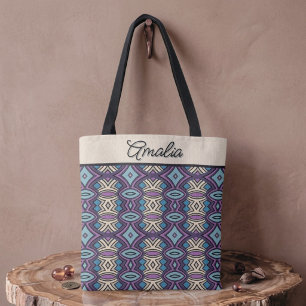 Bolso De Tela Simetría de diamante y óvalo chic