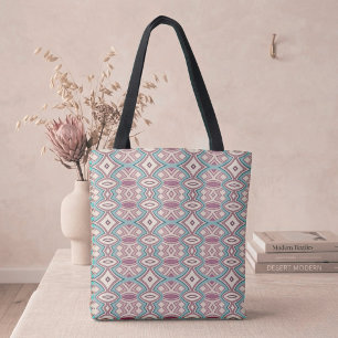 Bolso De Tela Simetría de Diamante y Óvalo Suave