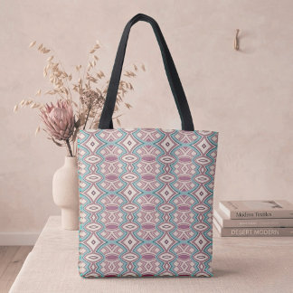 Bolso De Tela Simetría de Diamante y Óvalo Suave
