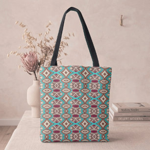 Bolso De Tela Simetría de Diamante y Óvalo Suave
