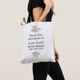 Bolso De Tela Simple acuarela Floral Bridal Shower Gracias