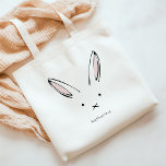 Bolso De Tela Simple Conejo Cute Girly Personalizado<br><div class="desc">¡Puedes "Personalizar" con tu propia imagen y texto para crear un producto único!</div>