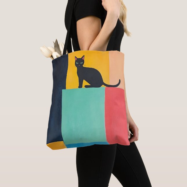 Bolso De Tela Simple Design Black Cat (Detalle)