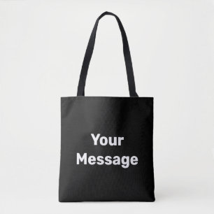 Bolso De Tela Simple en blanco y negro la plantilla de texto del