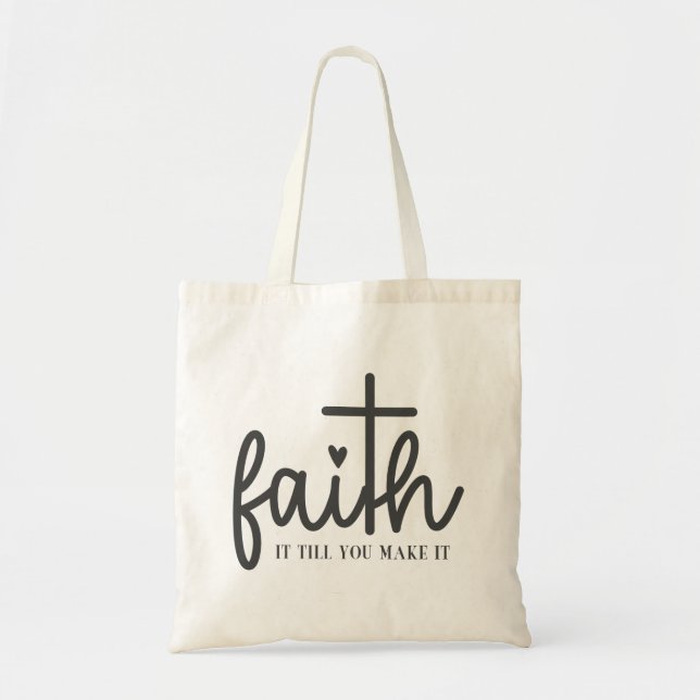 Bolso De Tela Simple Fe Hasta Que Lo Hagas Toque Bag (Frente)
