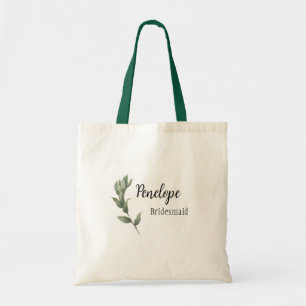 Bolso De Tela Simple Greenery Bridesmaid Wedding Favor Gift