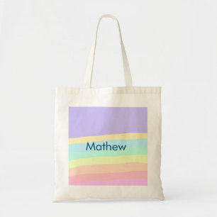 Bolso De Tela simple letra inicial monograma añada su nombre