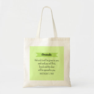 Bolso De Tela Simple Lime Verde Pregúntenle a Dios Biblia Verdad