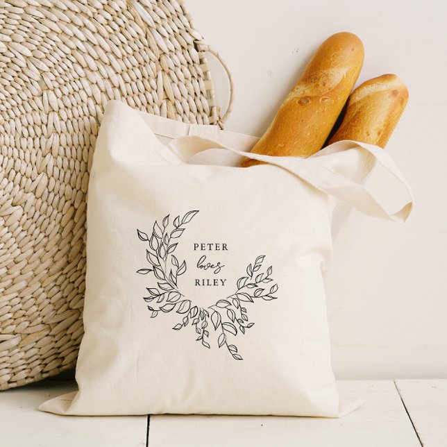 Bolso De Tela Simple Love Script Botanath Wreath Bride (Subido por el creador)