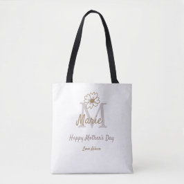 Bolso De Tela simple minimal mother's day monogram golden gray f