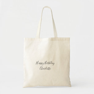 Bolso De Tela SIMPLE MÍNIMO.CUTIE AGREGAR NOMBRE BEBÉ feliz cump