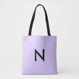Bolso De Tela Simple Modern Lila Monograma Inicial Personalizado