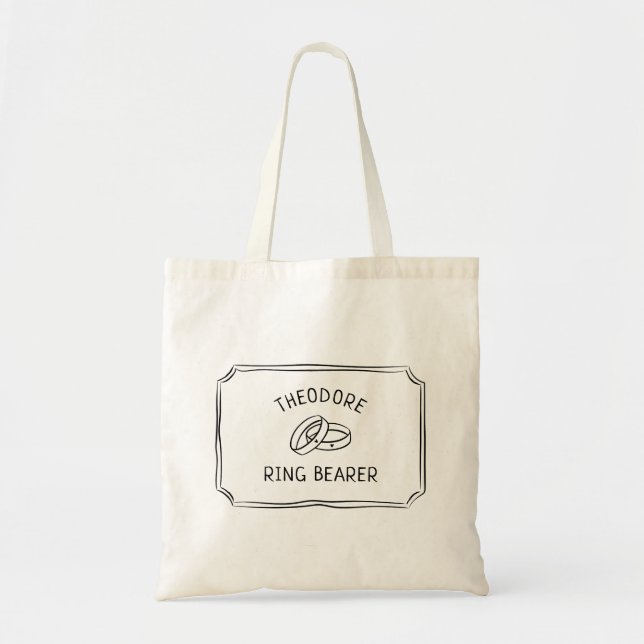 Bolso De Tela Simple Ring Bearer Personalizado Cute Bridal Party (Frente)
