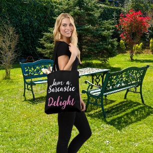 Bolso De Tela simple y humorística soy una delicia sarcástica