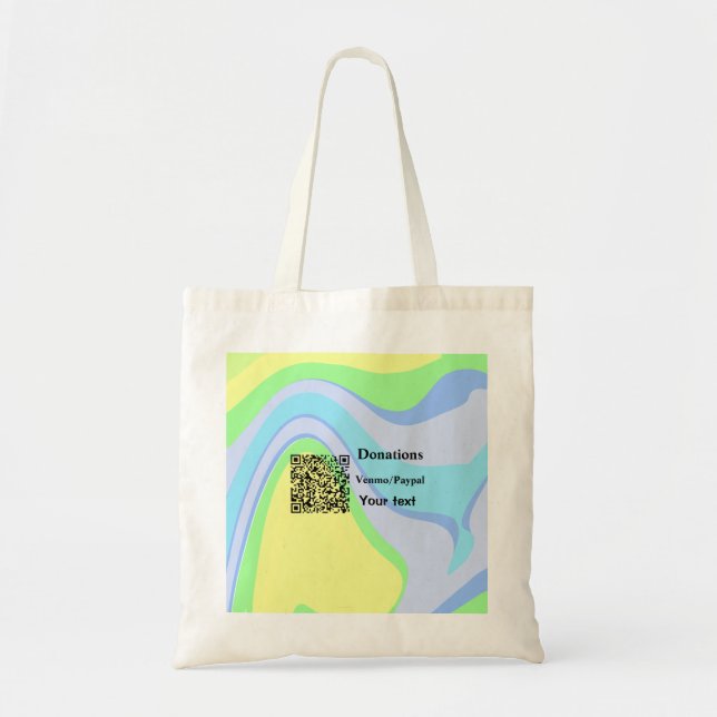 Bolso De Tela Simple y mínimo añadir donaciones de código de bar (Frente)