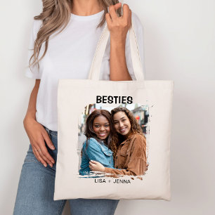 Bolso De Tela Simple y moderna Besties Mejor foto de amigos