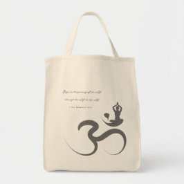 Bolso De Tela Simple Zen Yoga Om Calligraphy Silhouette Logo Bag
