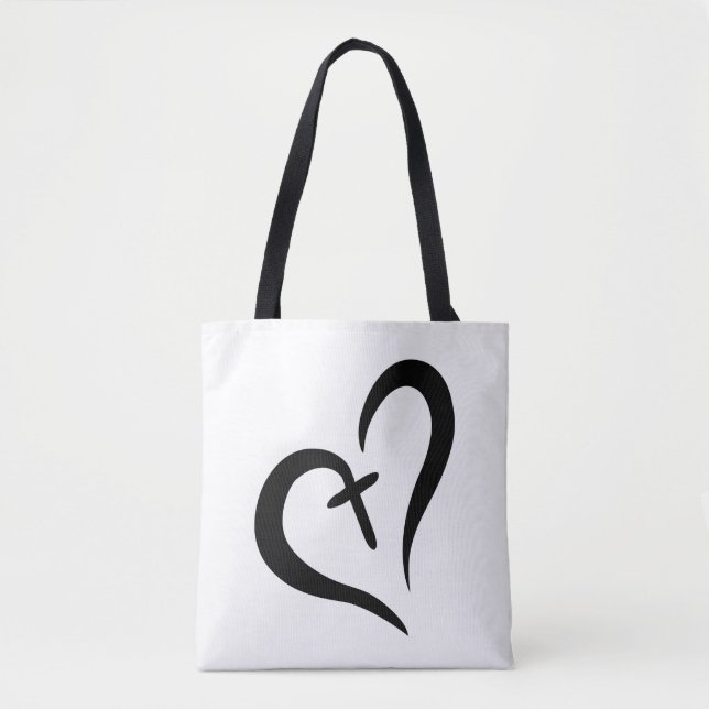 Bolso De Tela simplemente amor lindo + FE = diseño BLESSED | (Anverso)