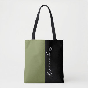 Bolso De Tela Simplemente colores OLIVE VERDE y tu texto