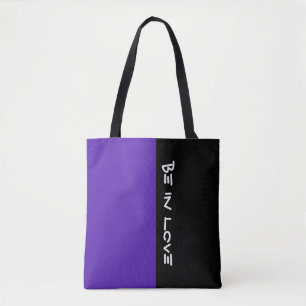 Bolso De Tela Simplemente colores VIOLET OSCURO y tu texto