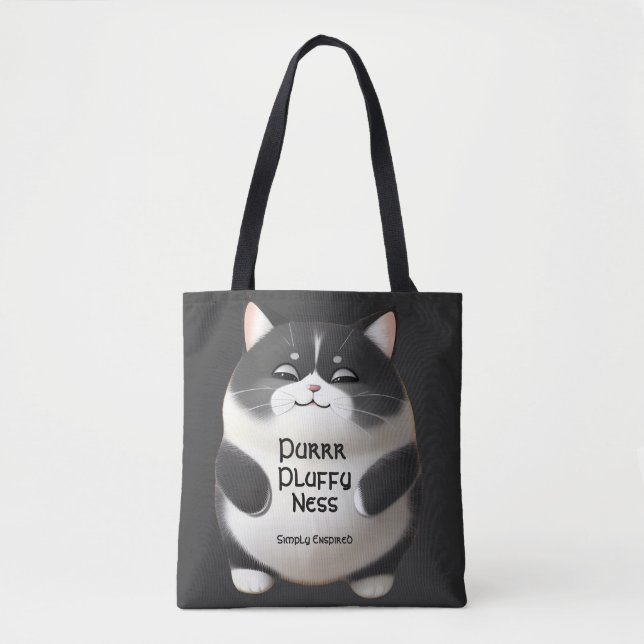Bolso De Tela Simplemente Enspirada Purrr Fluffiness  (Anverso)