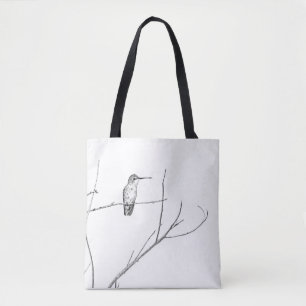 Bolso De Tela Simplemente un colibrí sobre un palo