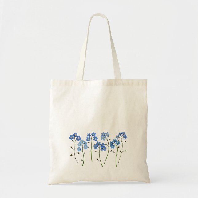 Bolso De Tela Simplicidad natural Flores olvidadas-me-no (Frente)