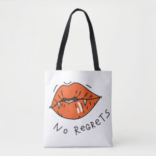Bolso De Tela Sin arrepentimiento los labios rojos contra San Va